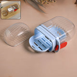 Light Blue Transparent Multifunctional Soap Box with Drain Clip Lock