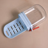 Light Blue Transparent Multifunctional Soap Box with Drain Clip Lock