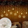 Sparkling 12 Stars LED Curtain String Lights 8 Modes Home Decoration