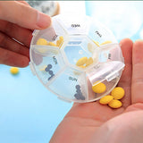7-Sided Portable Pill Box Travel Organizer with Clear Lids