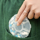 7-Sided Portable Pill Box Travel Organizer with Clear Lids