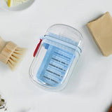 Light Blue Transparent Multifunctional Soap Box with Drain Clip Lock