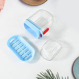 Light Blue Transparent Multifunctional Soap Box with Drain Clip Lock